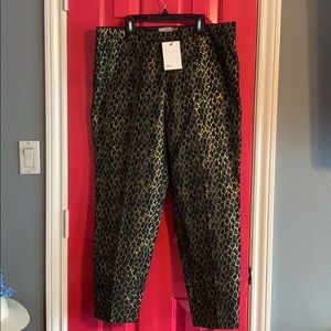 ASOS Straight Leg Party Pants in Gold Leopard NWT